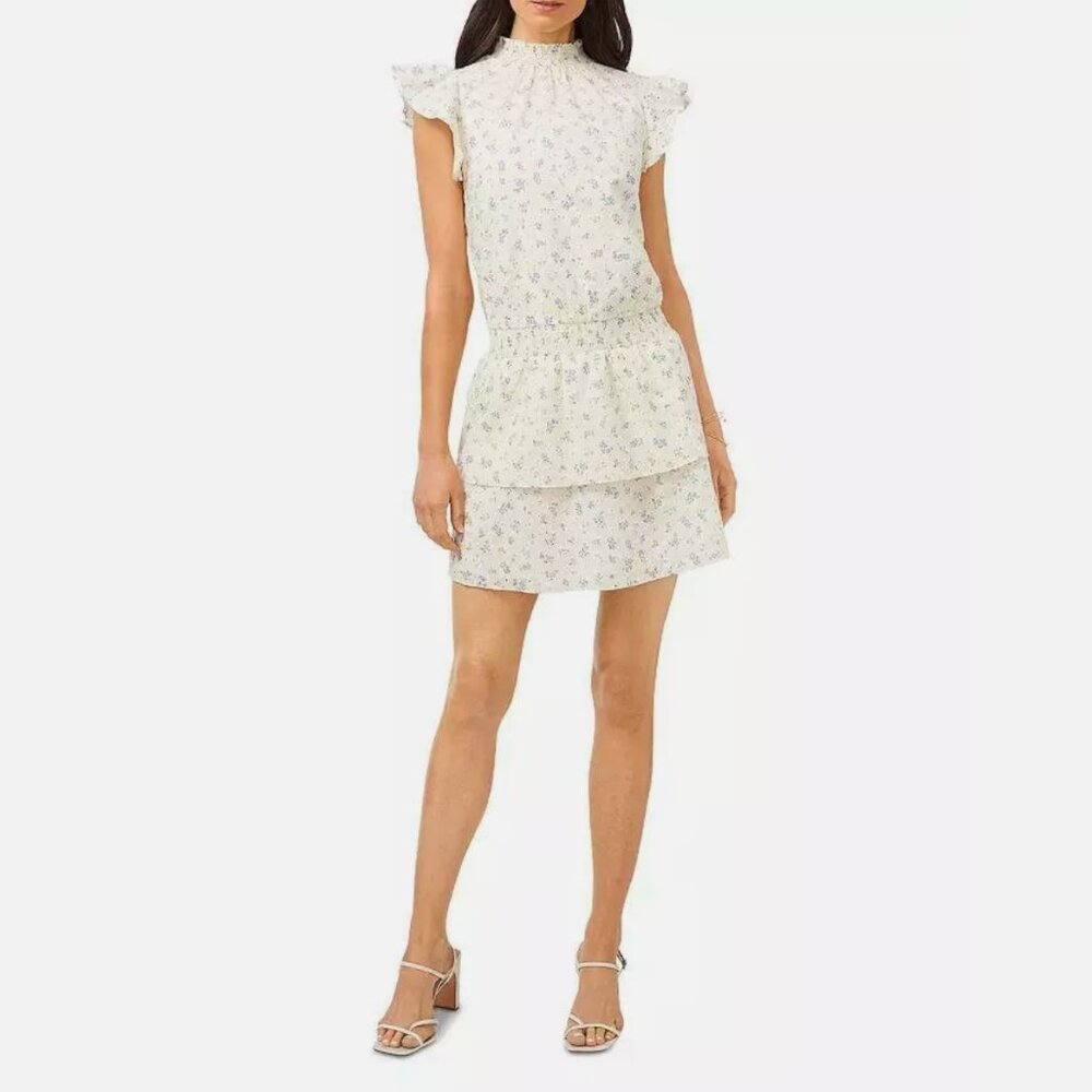 1 state smocked neck floral dress size medium